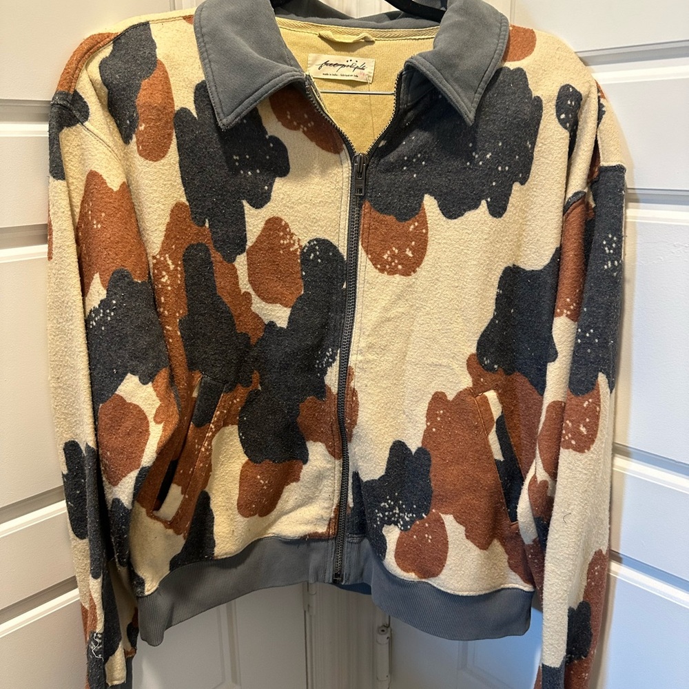 Free People Cow Print Jacket